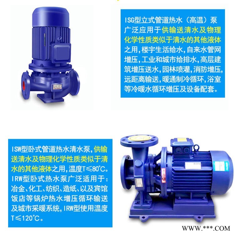 厂家批发ISG32-160(I)型管道泵 园林喷灌专用泵 城市给排水用泵 单级单吸管道离心泵 立式管道泵—博泵泵业图1