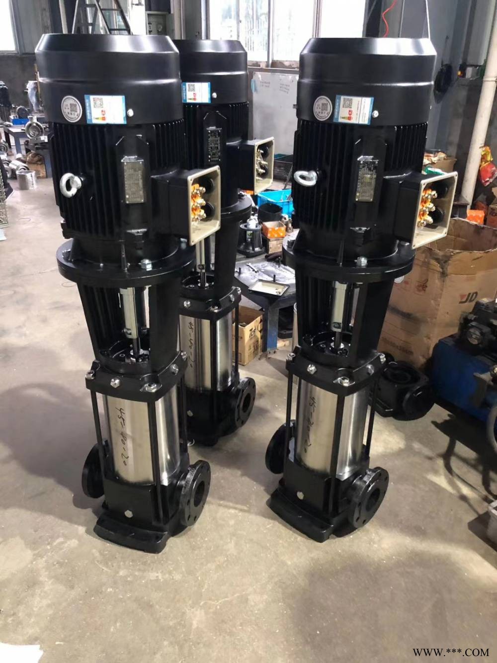 南方泵业的不锈钢离心泵采用配置 50CDL(F)20-90立式多级离心泵 不锈钢管道增压泵图1