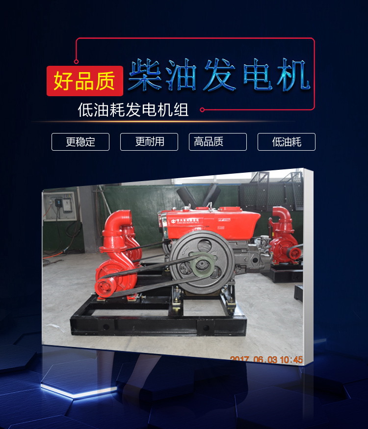 农业灌溉用柴油单缸水泵机组 排污防汛用离心泵 小型水泵示例图2
