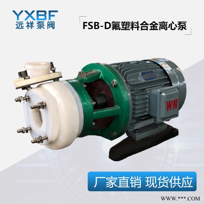 氟塑料离心泵 远祥泵阀FSB全四氟卧式离心泵 氟塑料离心泵 耐酸碱离心泵  氟塑料合金离心泵图1
