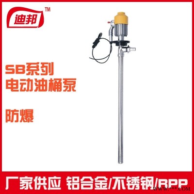 供应SB系列电动油桶泵手提式电动抽液泵SB-3-1防爆电机抽油泵