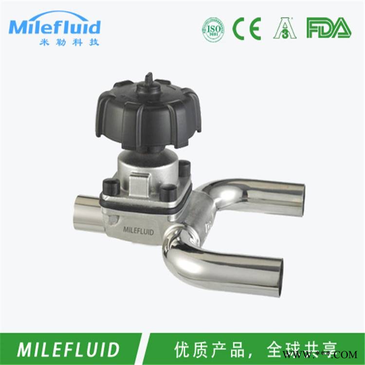 U型三通隔膜阀手动U型三通隔膜阀卫生级不锈钢U型三通隔膜阀规格图1