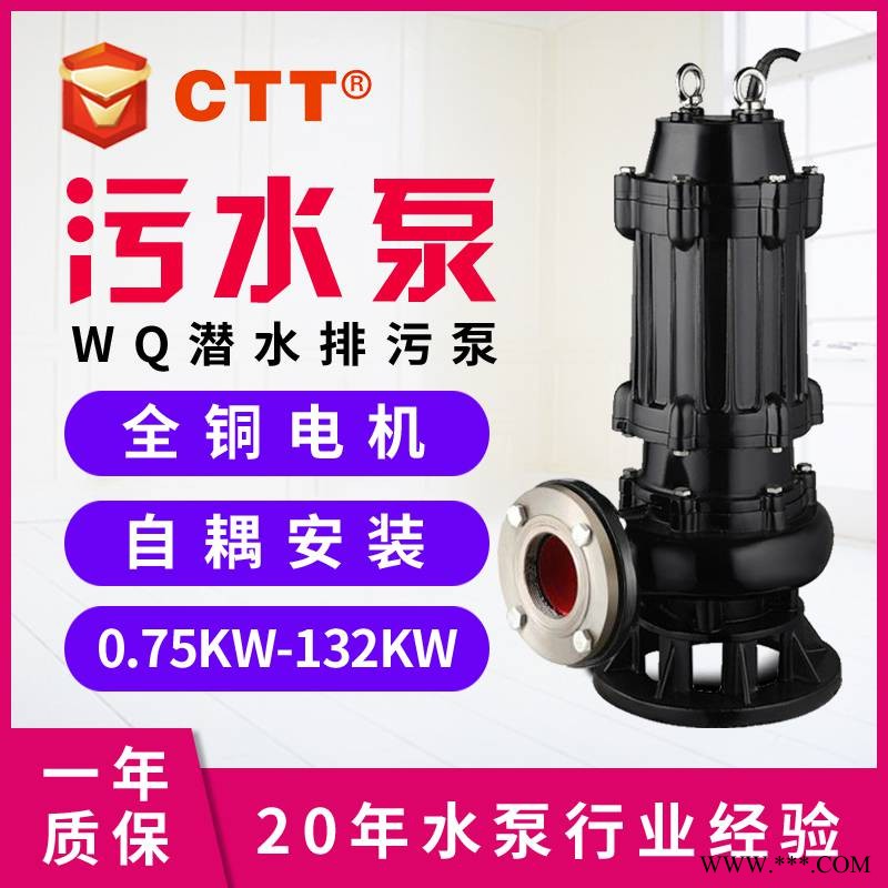 CTT三相潜水泵80WQ40-15-4转子防潮防锈QW潜水泵图1