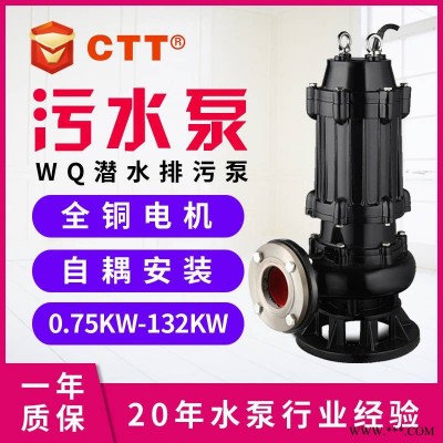 CTT三相潜水泵80WQ40-15-4转子防潮防锈QW潜水泵