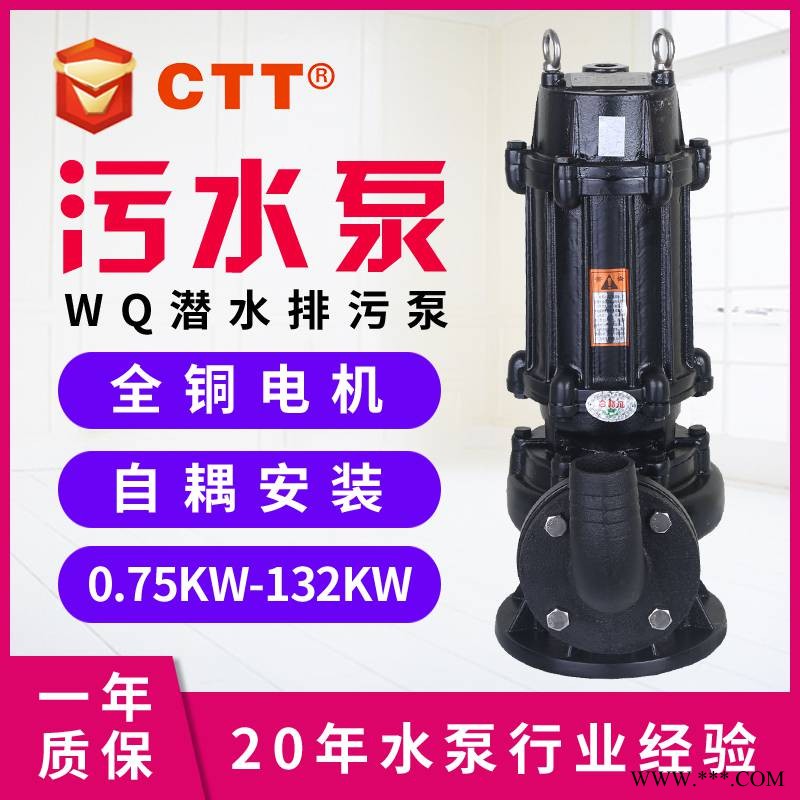 CTT潜水泵工业排水泵150WQ140-7-5.5单吸式叶轮工业用潜水泵大功率图1