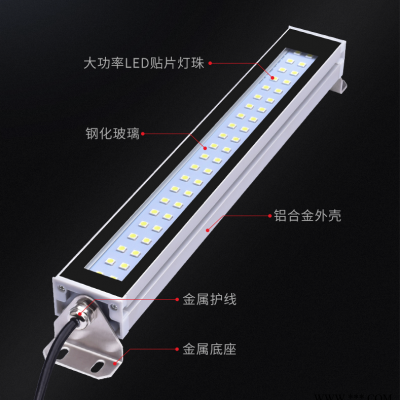 金属LED机床灯10W数控铣床车床钻床防油机械灯24V220V