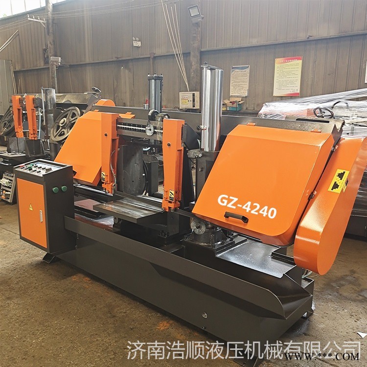 锯床 双立柱半自动GZ-4240 钢筋锯床 圆钢方钢切割带锯机金属带锯床成捆钢筋锯切图1