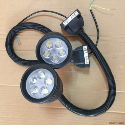 分散片50D软管万向灯 LED小方座工作灯  LED5珠机床工作灯24V5W 冲床软管照明灯
