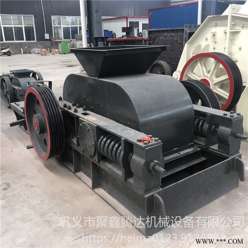 对辊机碎石机 对辊挤压机砖厂用 聚鑫腾达 挤压式610*400对辊式破碎机 废渣对辊破碎机