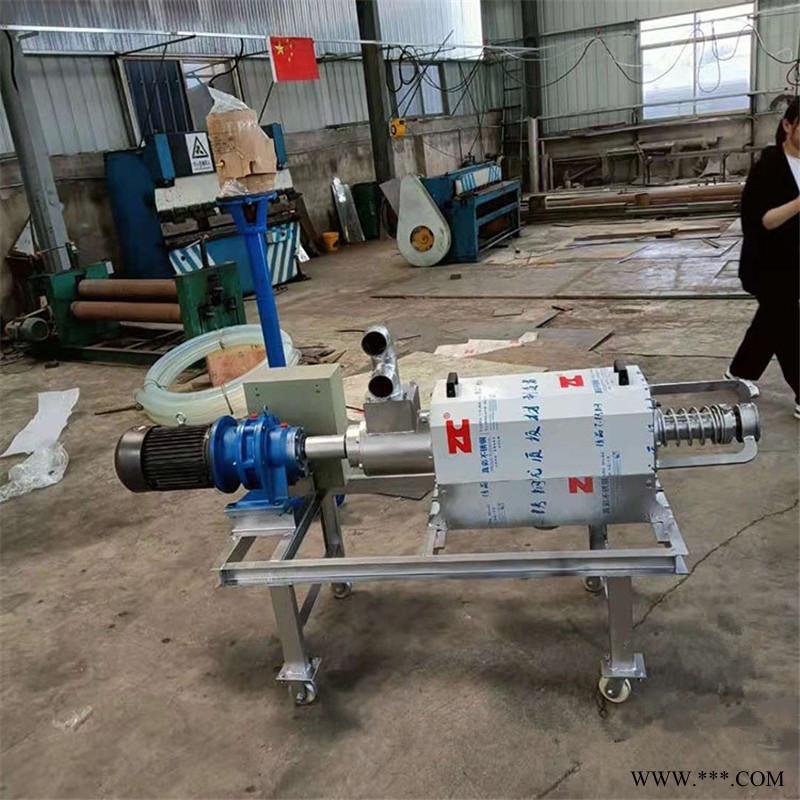 不锈钢粪便挤水机 养牛场牛粪脱水机 猪粪螺旋挤压机价格图1