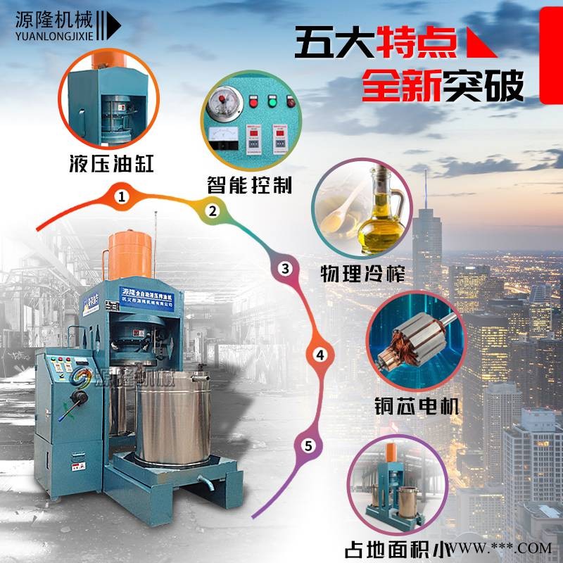 花生油立式榨油机 菜籽油家用冷榨挤压机 棕榈液压精炼设备图1