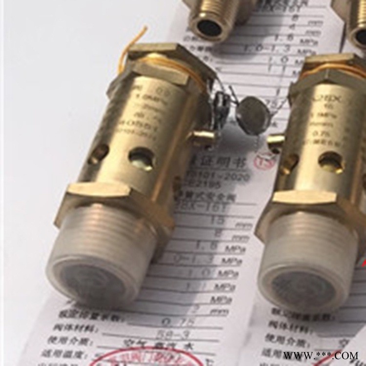 富羽安全阀A28X-16T 弹簧式螺杆机空压机 a28x-16储蓄罐铜安全阀