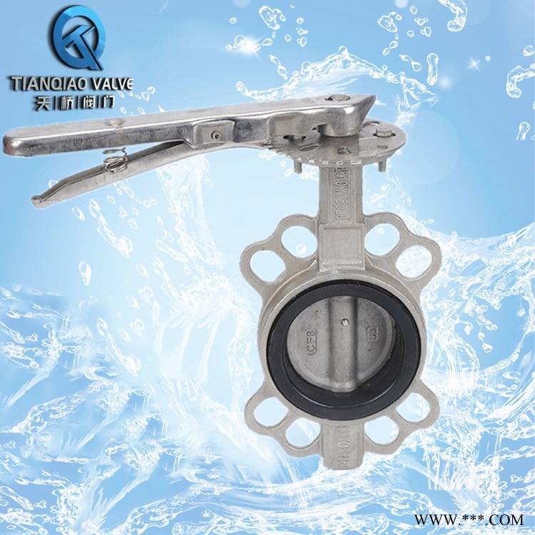 厂家直供 全不锈钢304蝶阀  手动对夹式蝶阀 天桥阀门 D71X-16P/C/Q图1