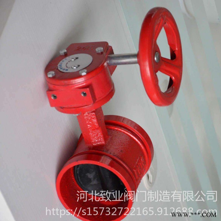 沟槽涡轮蝶阀价格 咨询 D381X沟槽涡轮蝶阀 多种型号可选择 致业阀门图1
