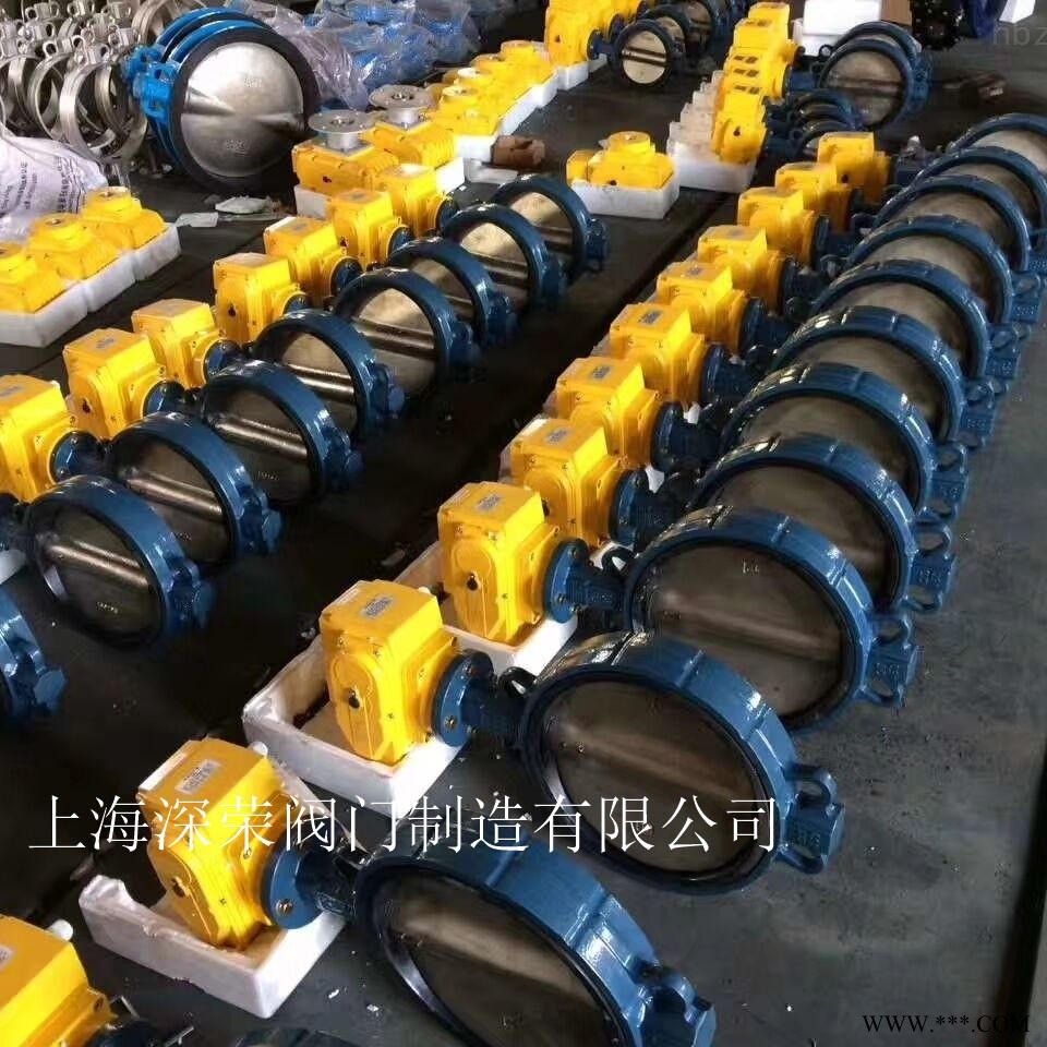 上海深荣 电动衬胶蝶阀 软密封蝶阀 可订制各种材质图1