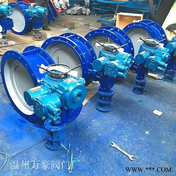 批发 烟气煤气通风电动蝶阀D943H-1C/10CDN1000  法兰式钢板焊接蝶阀 温州万豪阀门专业生产 大量现货图1