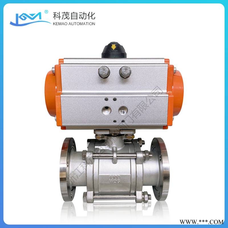 科茂气动卡箍球阀Q681F-10P DN15-DN100 304不锈钢三片式丝扣球阀