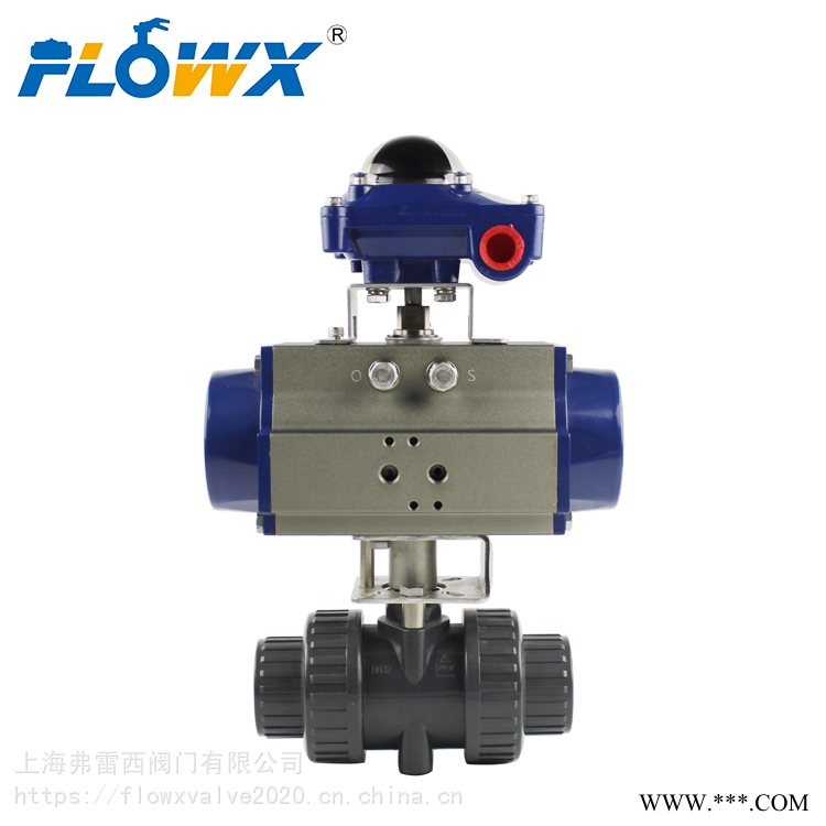 气动UPVC球阀,塑料球阀 耐酸碱腐蚀阀门 上海弗雷西阀门 FLOWX图1