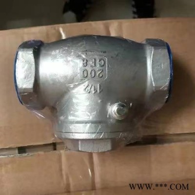 不锈钢内螺纹止回阀H14W-16P DN3/4‘’不锈钢内螺纹止回阀规格型号