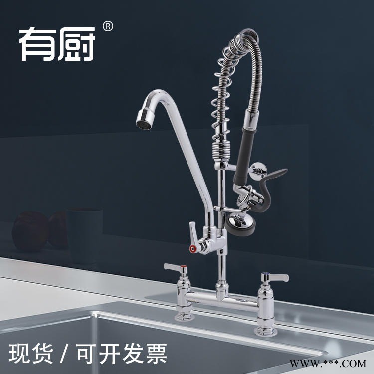 工厂直销 有厨水龙头 坐台双孔双温高压花洒龙头 迷你双温水龙头 螺杆带止回阀龙头图1