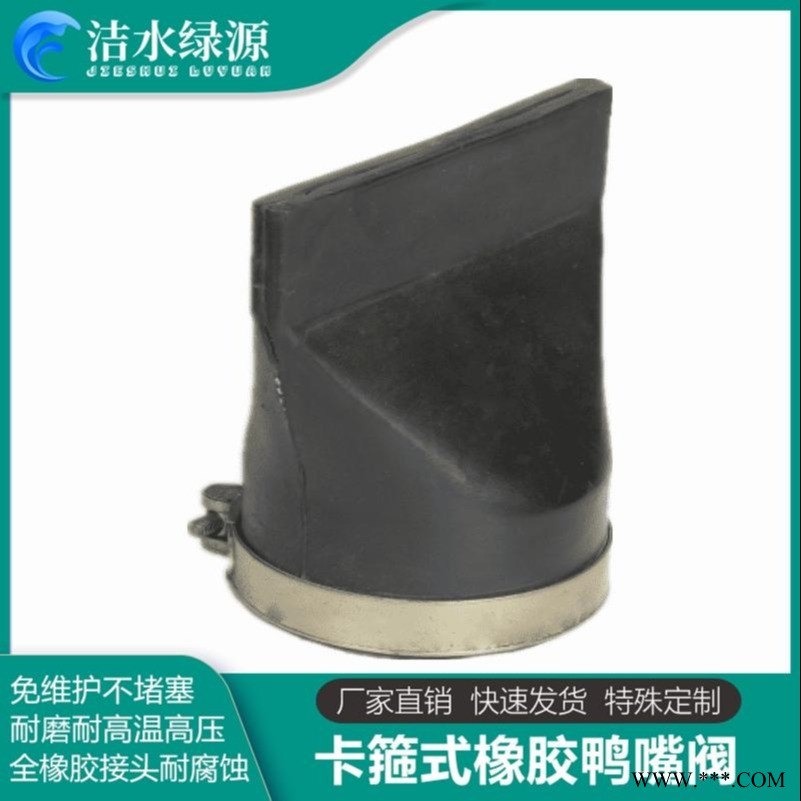 洁水绿源生产供应橡胶缓闭止回阀 排放系统用直嘴鸭嘴阀 卡箍鸭嘴阀价格图1