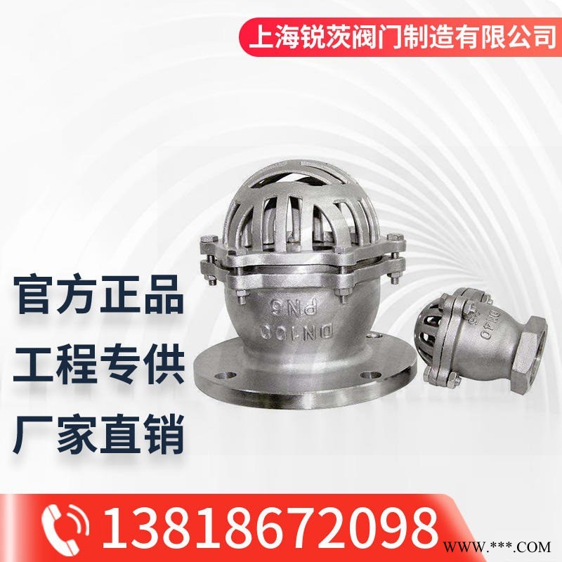 不锈钢304海底阀法兰式吸水阀H42W-6P/16P升降式水泵花兰头止回阀图1
