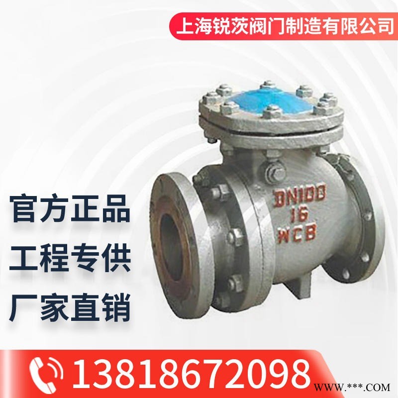 PH44H-16C/25C排渣止回阀铸钢法兰耐磨摇拍板式碳钢DN50-600 3寸图1