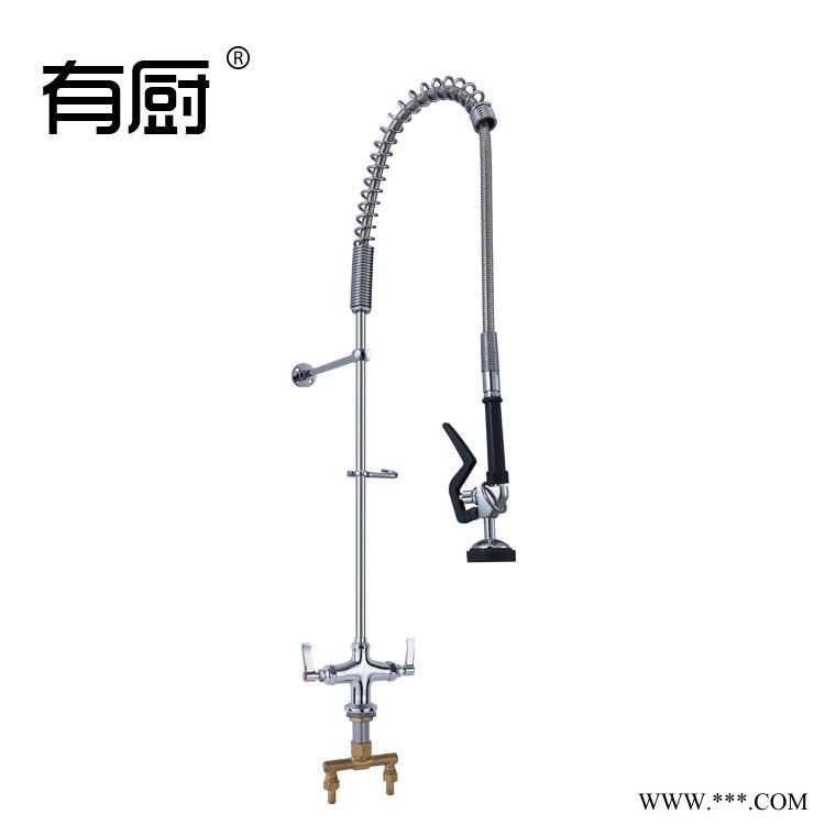 厨房水槽花洒龙头 酒店厨房设备配套坐台摇摆水龙头螺杆带止回阀铜芯龙头厂家销售ZBS-5801A
