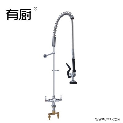 厨房水槽花洒龙头 酒店厨房设备配套坐台摇摆水龙头螺杆带止回阀铜芯龙头厂家销售ZBS-5801A