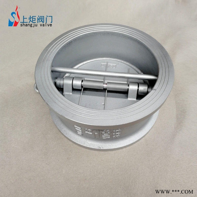 厂家供应304不锈钢对夹止回阀 H76W-16P 双瓣式单向阀 对夹逆止阀