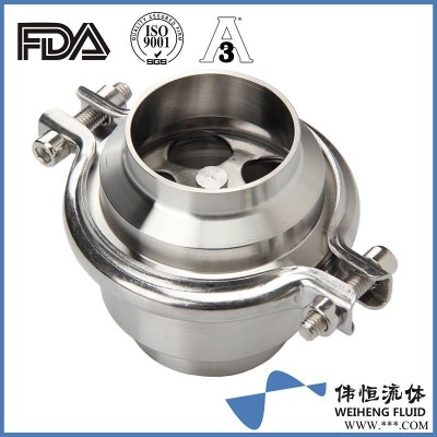 伟恒流体卫生级无负压快开卡箍式卡盘连接逆止单向止回阀