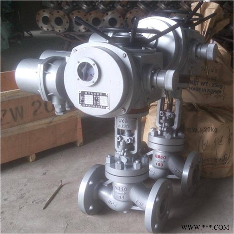 941H-16C DN80电动截止阀 电动蒸汽阀图1