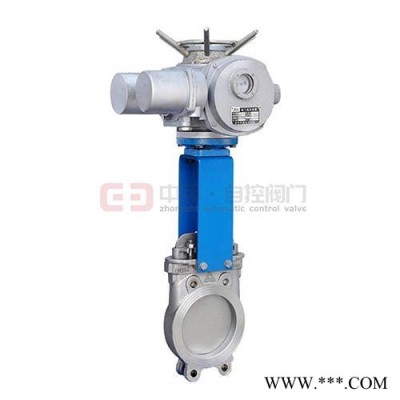 电动刀闸阀型号PZ973H-10C DN150、电动刀型铸钢闸阀厂家供应，现货供应电动对夹刀闸阀