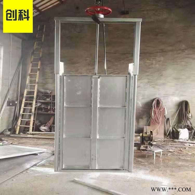不锈钢方口插板阀300-300 手动插板阀不锈钢 定制大口径加长闸阀图1
