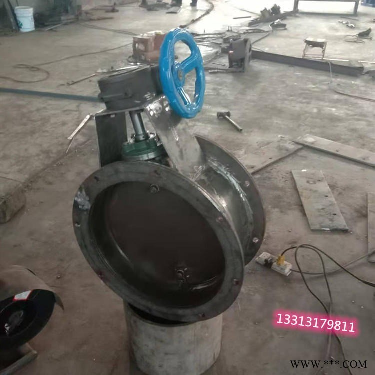 中能电动烟道碳钢焊接闸阀 管道开关型通风蝶阀 适用调节介质流量图1