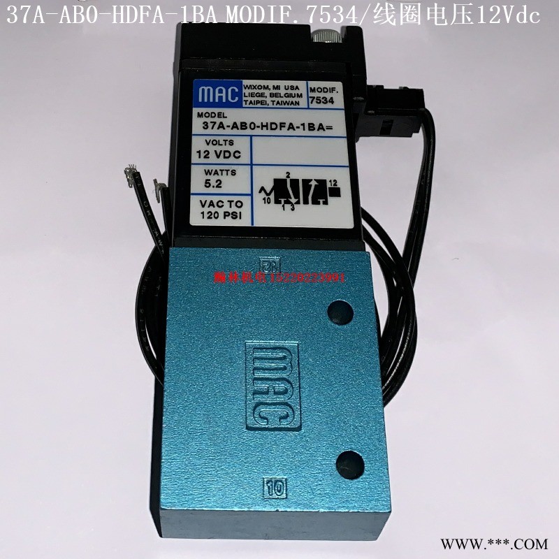 37A-AB0-HDFA-1BA MODIF.7534  37A-AB0-HDFA-1BA MAC电磁阀 线圈12Vdc图1