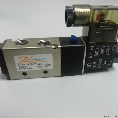 厂家直销亚德客电磁阀 2位5通 电磁阀4V210-08高频率电磁阀 DC24V AC220V电磁控制换向阀
