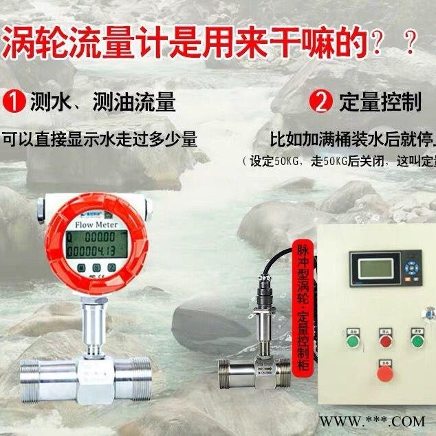 涡轮流量计+定量控制仪+控制箱+电磁阀智能灌装液体水量控制器酒精油纯水 茶油柴油液体流量定量控制系统DN20图1