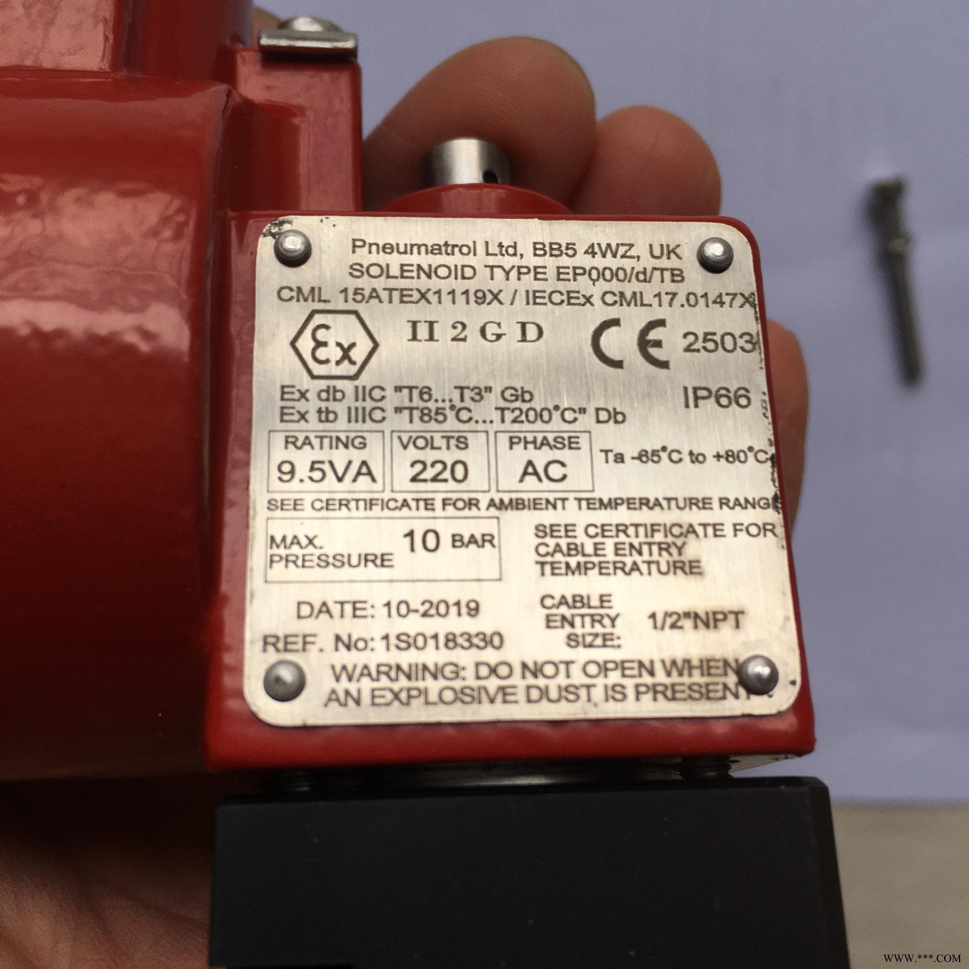 优势代理英国【原装】RGS电磁阀Pneumatrol防爆电磁阀R2518PKSOB图1