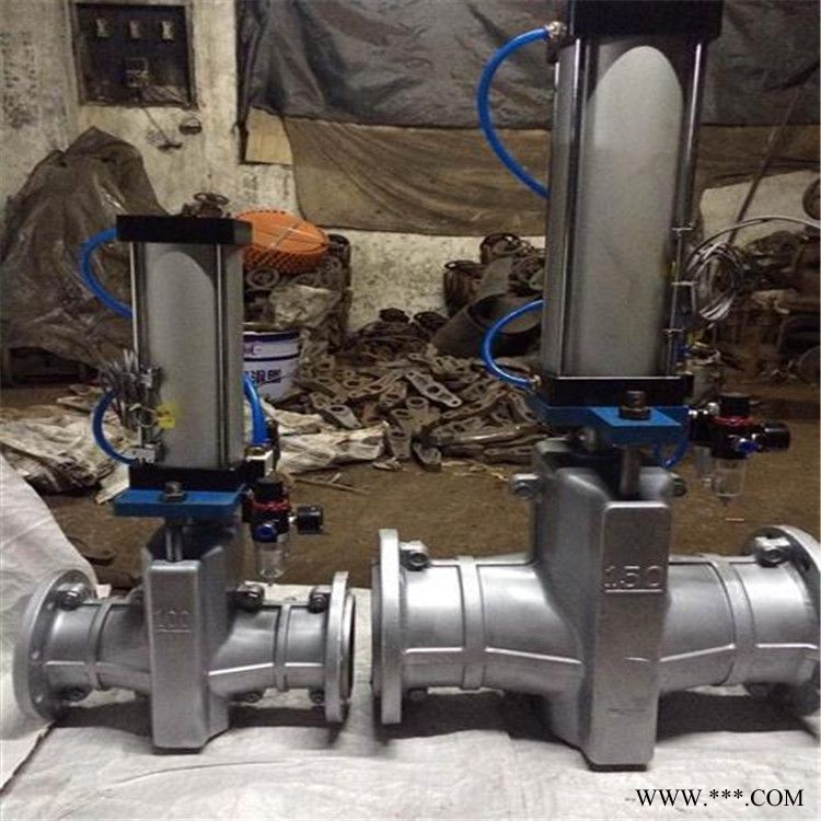 新民常开式管家阀GJ6K41X-10DN65气动调节管夹阀