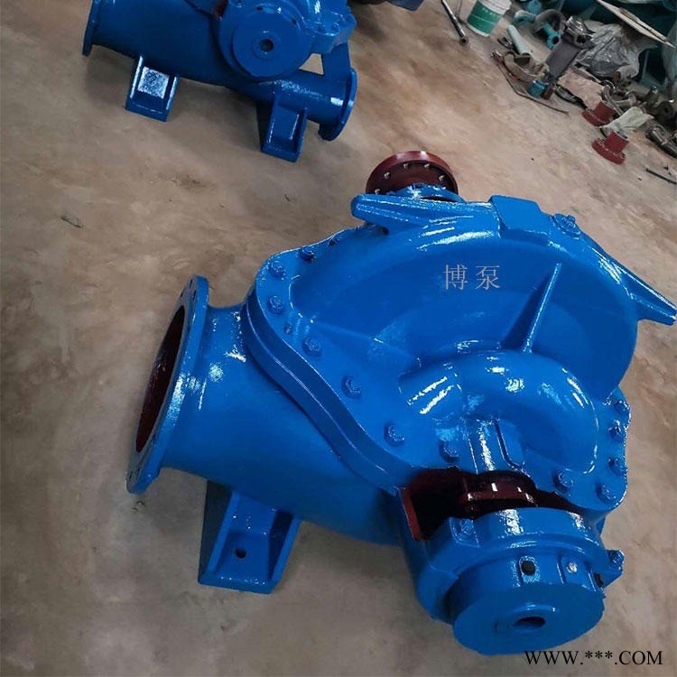 河北专业定制销售350S-26A型双吸泵  单级双吸卧式中开离心泵  博泵泵业  电动铸铁封闭式叶轮 中开泵 清水泵图1