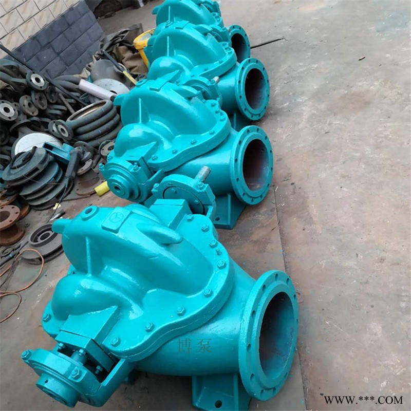 博泵现货供应6SH-9型大流量中开双吸离心泵 S SH型电动单级卧式双吸泵 重量型铸铁封闭式清水泵 大型水利工程专用水泵