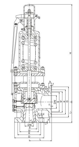 TFA48SH-100C高温高压安全阀 A48SB-100V-DN80蒸汽安全阀示例图1