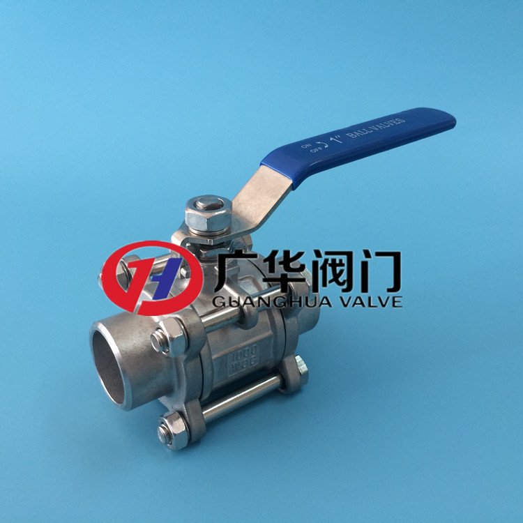 不锈钢对焊式球阀 1000WOG三片式焊接直通球阀 厂家批发手动球阀示例图6
