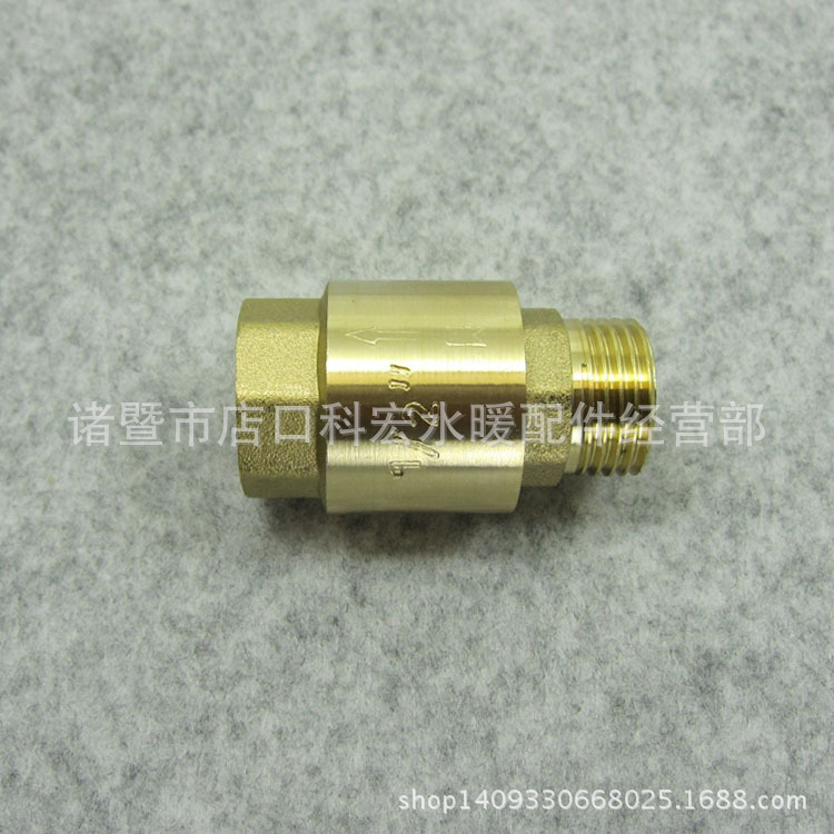 玉环铜阀门 黄铜内外丝立式止回阀 弹簧逆止阀 防回流 倒流止回阀示例图5