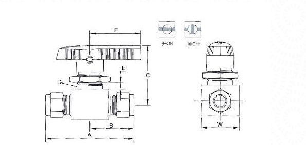 J91W-160P304高压双卡套针型阀 1/4美标卡套针阀 针型卡套截止阀示例图6