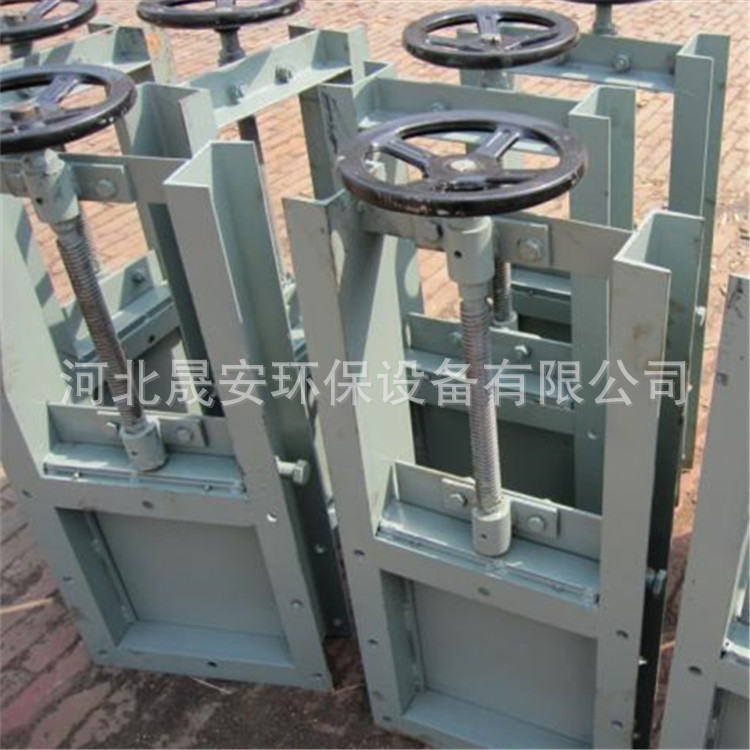 晟安生产手动插板阀 方型插板阀 排污闸阀 手动卸灰阀除尘器专用示例图3