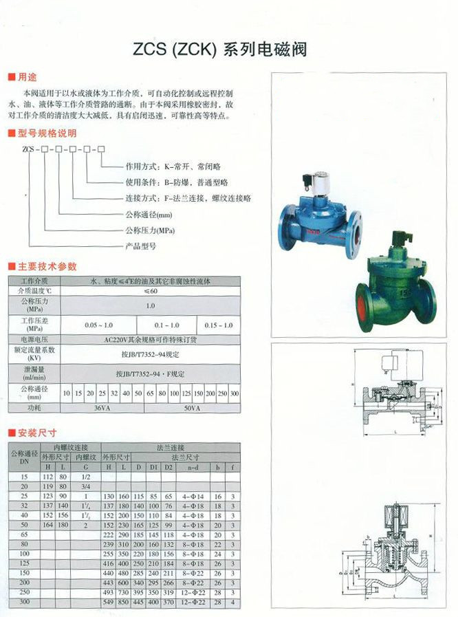 厂家直销ZCS水用电磁阀 常闭型电磁阀 二通电磁阀 法兰式电磁阀示例图3