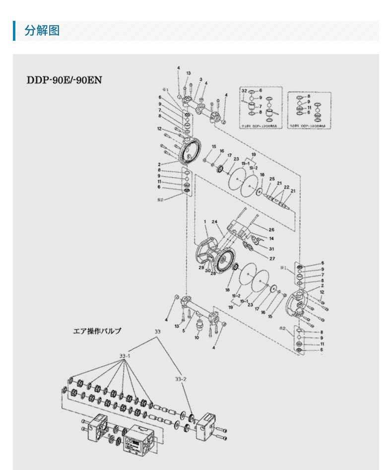 日本阿耐思特岩田隔膜泵 DDP-90EN不锈钢输送泵浦 气动双隔膜泵示例图7