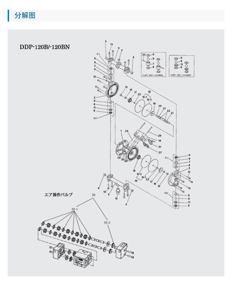 日本岩田气动双隔膜泵 DDP-120B喷漆泵浦 IWATA小型隔膜泵 输送泵示例图7